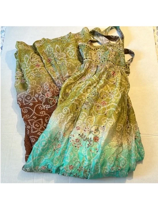 Free People Small Dress Into The Nights Maxi Embroidered lined boho - Picture 7 of 11